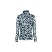 Blauwe Bloemen Coltrui Top Fabienne Chapot , Blue , Dames