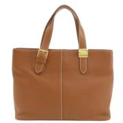 Pre-owned Leather handbags Burberry Vintage , Brown , Dames