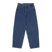 Heren Straight Leg Jeans Mid Gebruikt Element , Blue , Heren