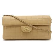 Pre-owned Leather chanel-bags Chanel Vintage , Beige , Dames