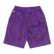 Paarse Jogger Shorts met Elastische Taille Octopus , Purple , Heren