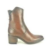 Bruine Enkellaars met Schuine Rits Mjus , Brown , Dames