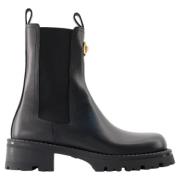 Leather boots Versace , Black , Dames