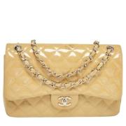 Pre-owned Leather chanel-bags Chanel Vintage , Beige , Dames