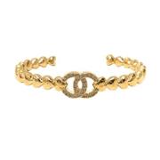 Pre-owned Metal bracelets Chanel Vintage , Yellow , Dames