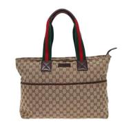 Pre-owned Canvas totes Gucci Vintage , Beige , Dames