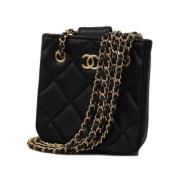 Pre-owned Leather shoulder-bags Chanel Vintage , Black , Dames