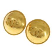 Pre-owned Metal earrings Chanel Vintage , Yellow , Dames