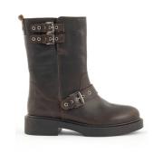 Stijlvolle Veterlaarzen Perla-52 Babouche , Brown , Dames