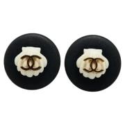 Pre-owned Plastic earrings Chanel Vintage , Black , Dames