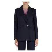 Dubbelbreasted diagonaal technisch blazer Emme DI Marella , Blue , Dam...