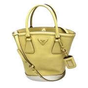 Pre-owned Leather totes Prada Vintage , Yellow , Dames