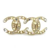 Pre-owned Metal earrings Chanel Vintage , Yellow , Dames