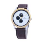 Multicolor Heren Leren Horloge Pierre Cardin , Yellow , Heren