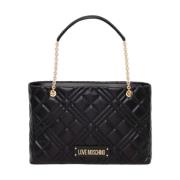 Gewatteerde Zwarte Schoudertas Love Moschino , Black , Dames