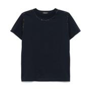 Blauw Jersey Crew Neck T-shirt Fabiana Filippi , Blue , Dames