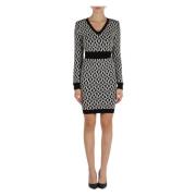 Logo Patroon V-Hals Jurk Marciano , Black , Dames