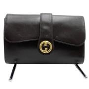 Pre-owned Leather clutches Gucci Vintage , Black , Dames