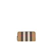 Geruite Portemonnee met Meerdere Kaartsleuven Burberry , Beige , Dames