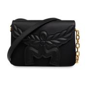 Schoudertas met logo MCM , Black , Dames