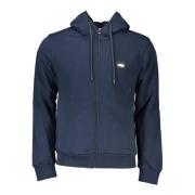 Blauwe Hoodie met Rits en Contrastdetails Cavalli Class , Blue , Heren