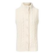 Gevlochten Gebreide Vest Herno , Beige , Dames