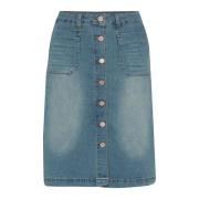 Denim Rok Lichtblauw Cream , Blue , Dames