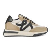 Zand Stof Sneakers voor Vrouwen Via Vai , Beige , Dames