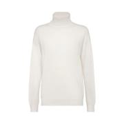 Witte Cashmere Mock Neck Jumper Brunello Cucinelli , White , Dames