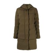 Groene Donsgevulde Hoodiejas Woolrich , Green , Dames