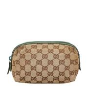 Pre-owned Canvas clutches Gucci Vintage , Beige , Dames