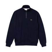 Blauwe Sweatshirt met Rits Lacoste , Blue , Heren