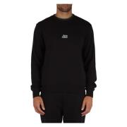 Logo Print Crewneck Sweatshirt Sun68 , Black , Heren