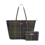 Tartan Tote Tas Elegante Stijl Barbour , Green , Unisex