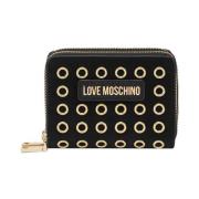 Stijlvolle Zwarte Portemonnee met Oogjes Love Moschino , Black , Dames