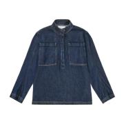 Denim Oversized Shirt met Zakken Munthe , Blue , Dames