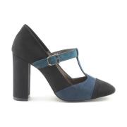 Gesp Pumps met 10cm Hak Made in Italia , Black , Dames