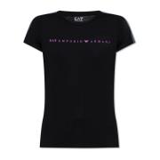 T-shirt met logo Emporio Armani EA7 , Black , Dames