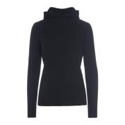 Zwarte Geribbelde Hoodie Blouse Bitte Kai Rand , Black , Dames