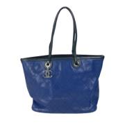 Pre-owned Leather chanel-bags Chanel Vintage , Blue , Dames