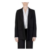 Zwart Reverskraag Blazer Lente/Zomer Sandro Ferrone , Black , Dames