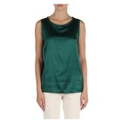 Zijden stretch top met strass logo Marciano , Green , Dames