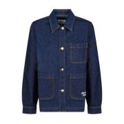 Indigo Denim Werkkleding Jas Maison Kitsuné , Blue , Heren