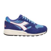 Blauwe Leren Sportieve Sneakers met Rubberen Zool Diadora , Blue , Dam...