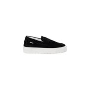 Zwarte leren mocassins met rubberen zool Antony Morato , Black , Heren