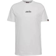 Heren Katoenen T-shirt Stijlvol Logo Ellesse , White , Heren