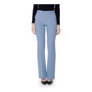 Lichtblauwe Effen Broek Rits Sluiting Sandro Ferrone , Blue , Dames