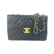 Pre-owned Leather chanel-bags Chanel Vintage , Black , Dames