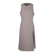 Beige Wijde Jurk met Spleet Ami Paris , Beige , Dames