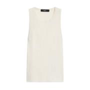 Geribbelde Mouwloze Top Olimpo Max Mara Weekend , Beige , Dames